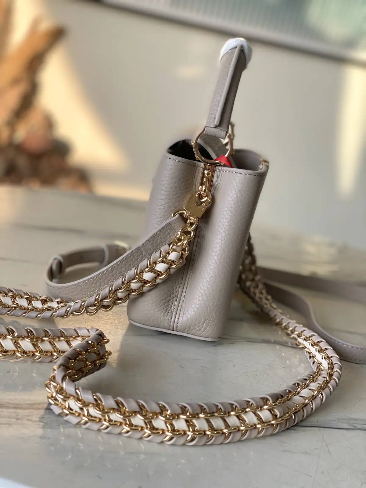 LV Style Brown Leather Top Handle Bag style reference detail image 2 from source 787659