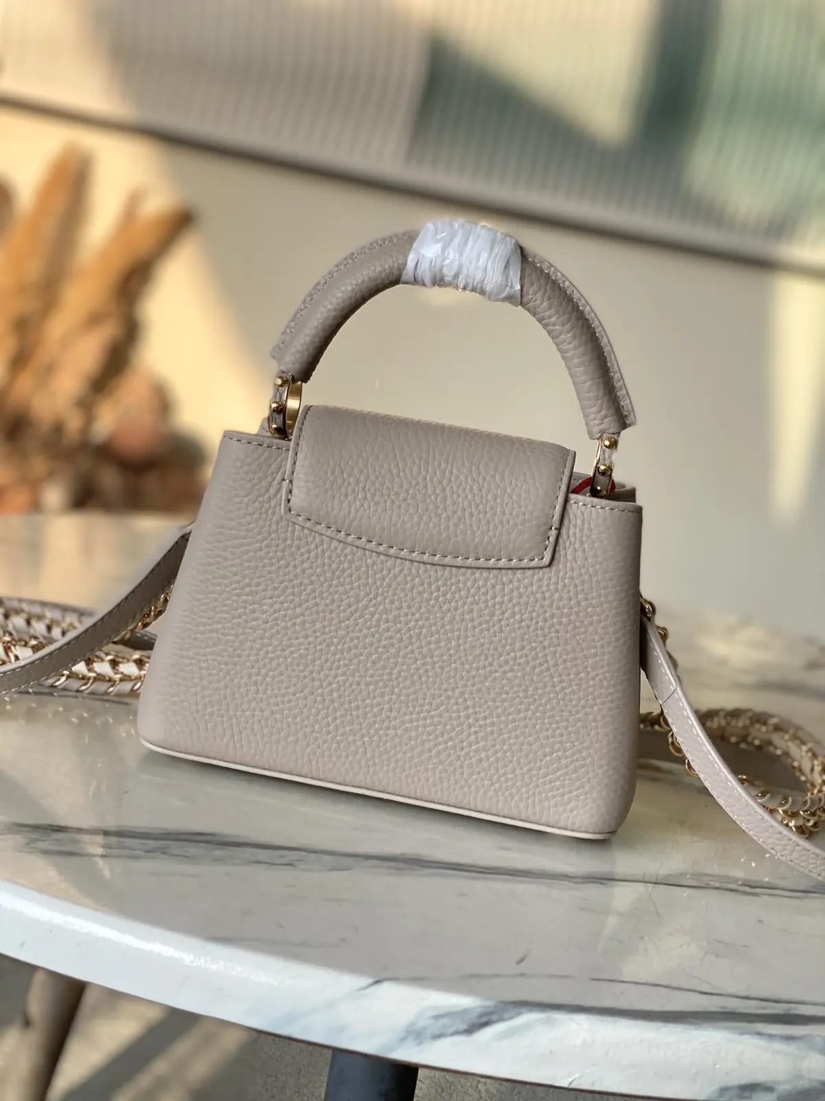 LV Style Brown Leather Top Handle Bag style reference detail image 3 from source 787659