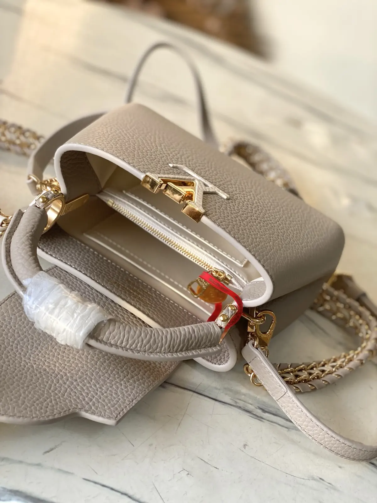 LV Style Brown Leather Top Handle Bag style reference detail image 8 from source 787659