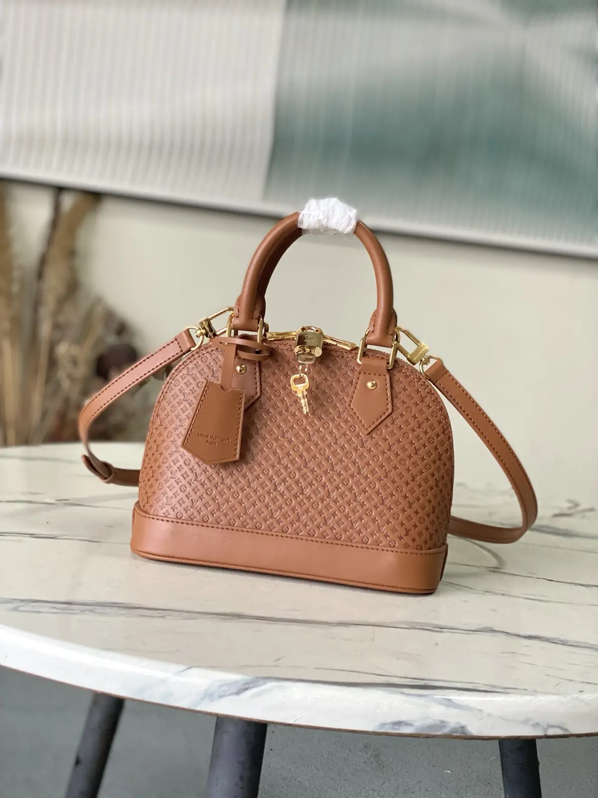 LV Style Brown Leather Top Handle Bag style reference detail image 1 from source 787678