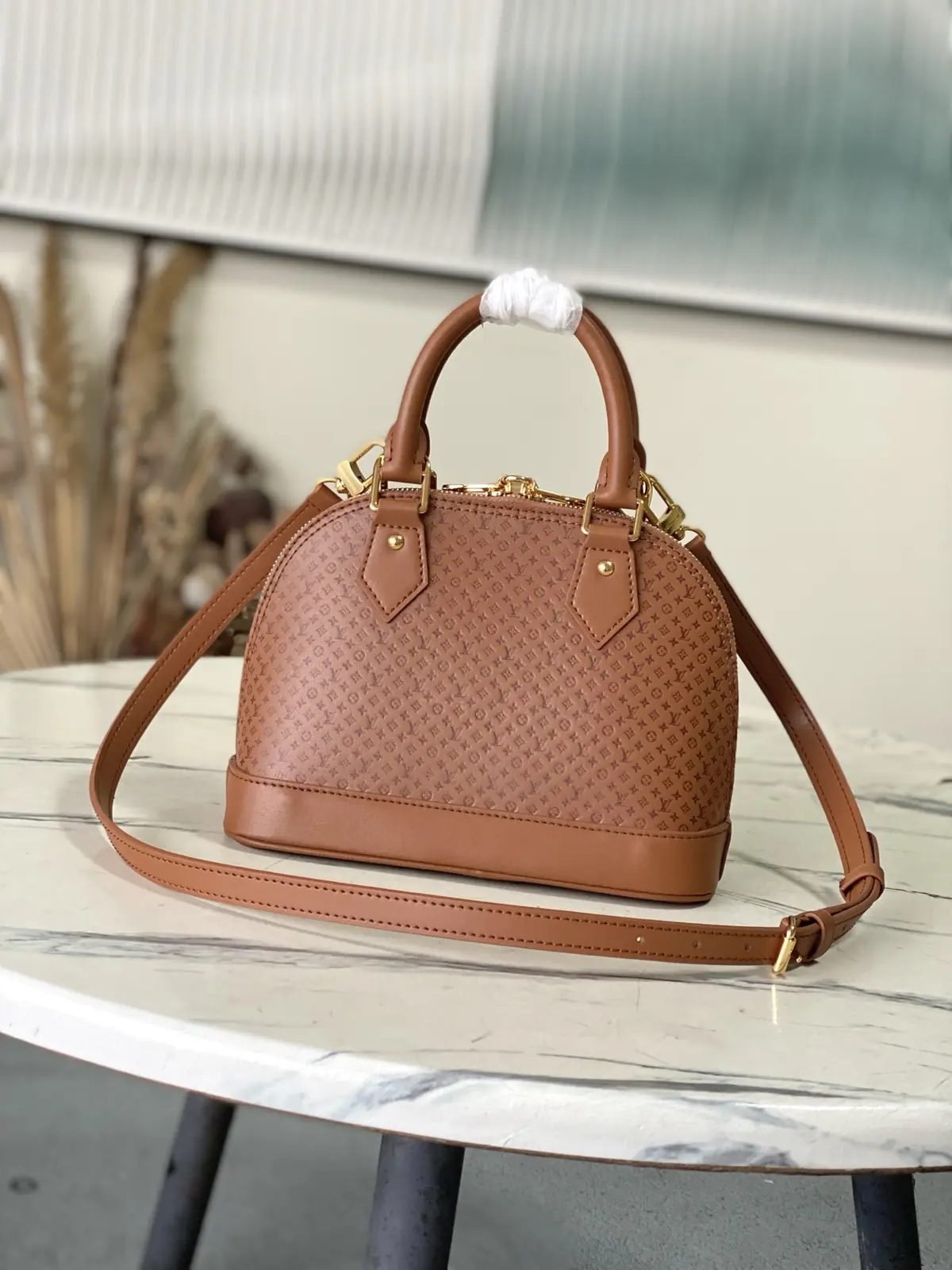 LV Style Brown Leather Top Handle Bag style reference detail image 3 from source 787678