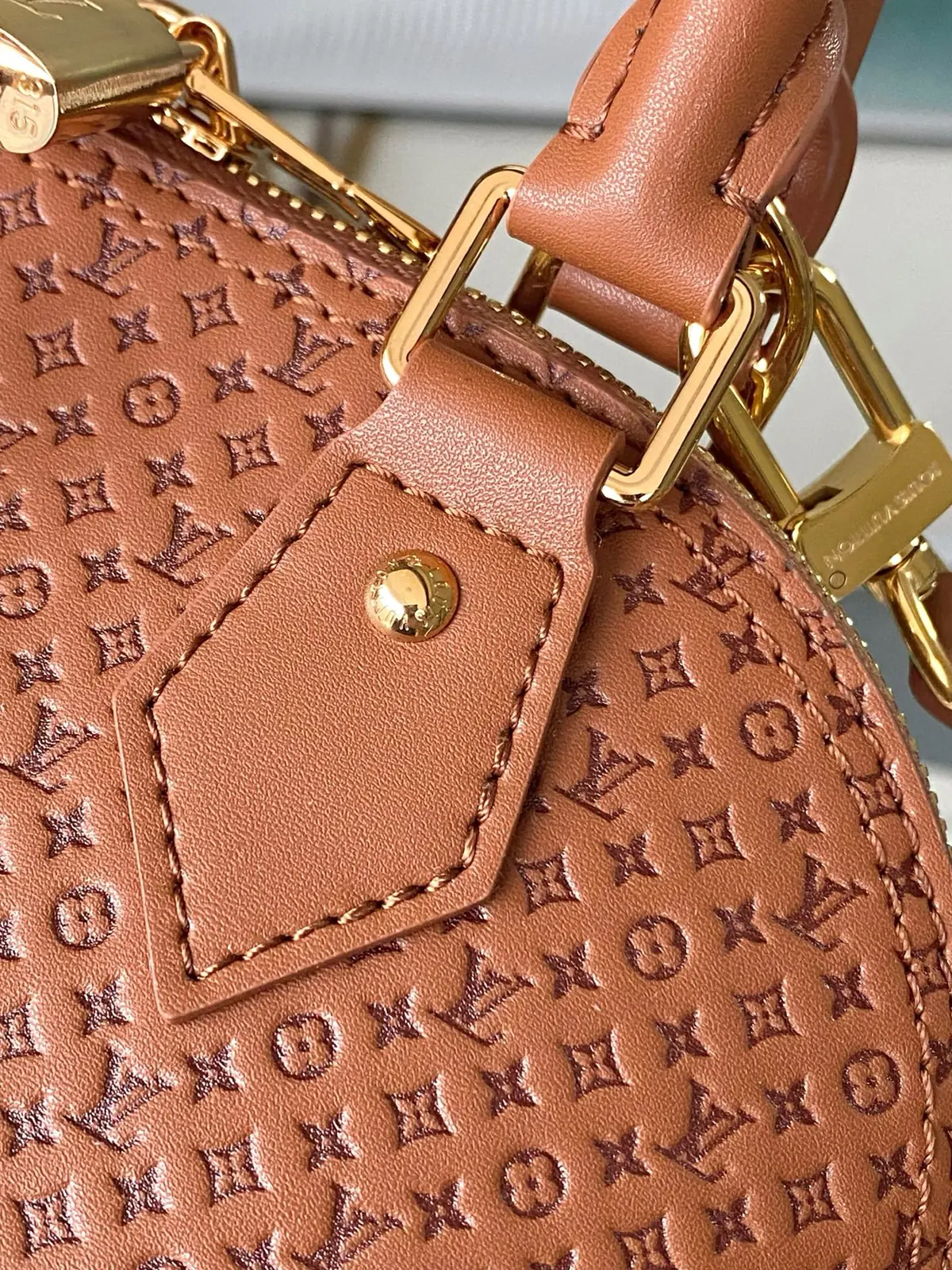 LV Style Brown Leather Top Handle Bag style reference detail image 8 from source 787678