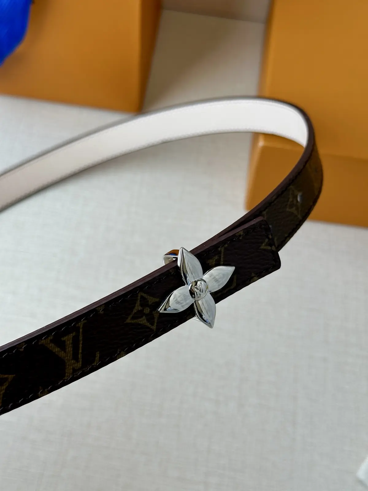 LV Style Gold Leather Women's Belt Lookbook Reference image 2