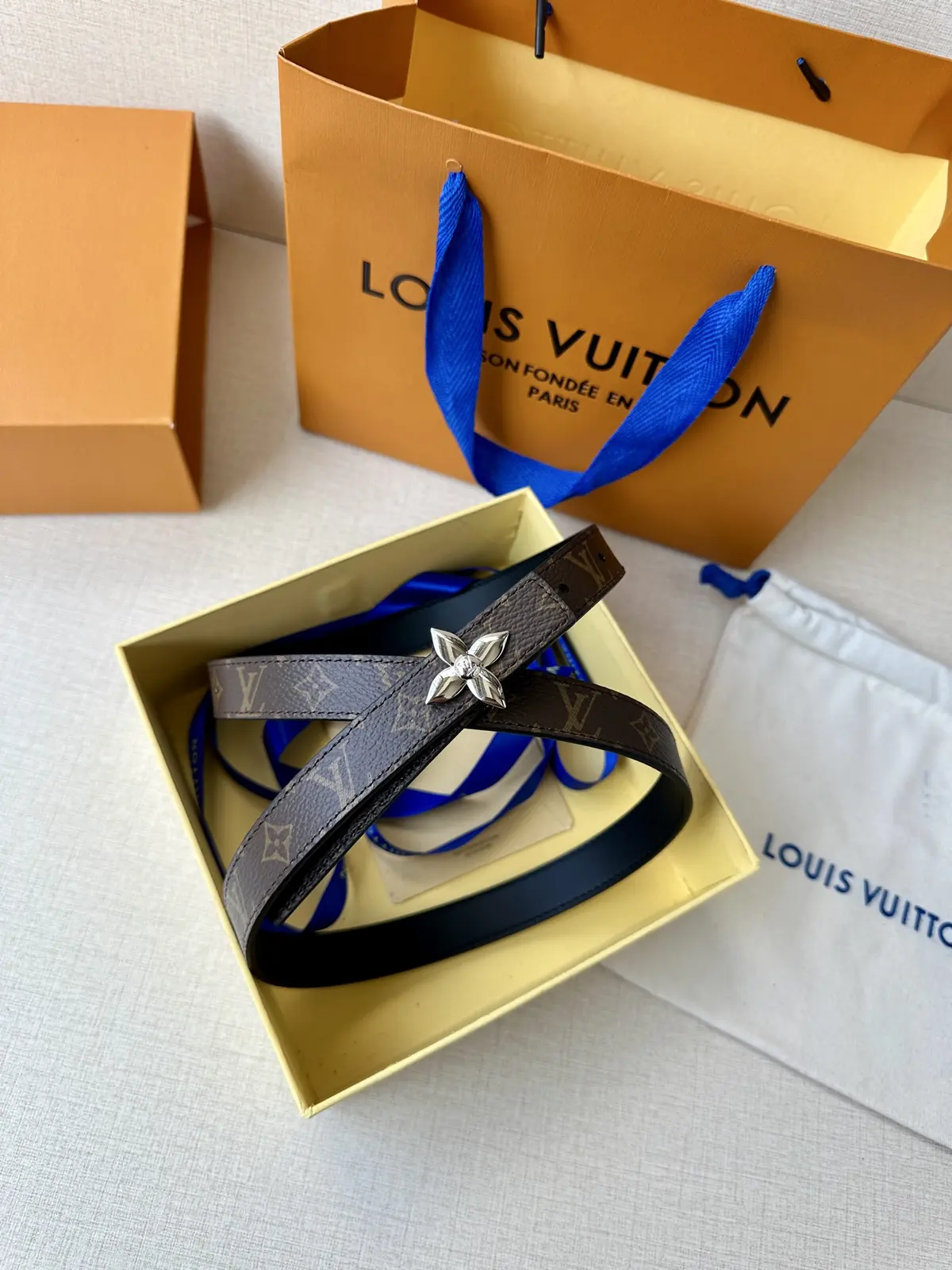 LV Style Gold Leather Women's Belt Lookbook Reference image 5