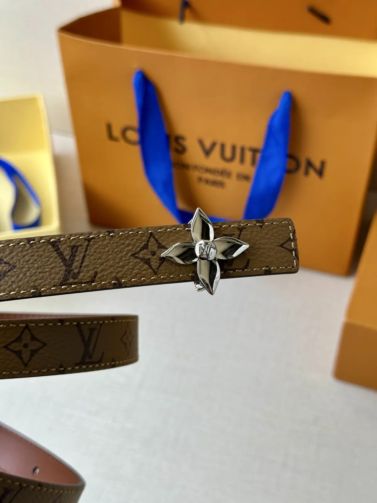 LV Style Gold Leather Women's Belt Lookbook Reference image 2