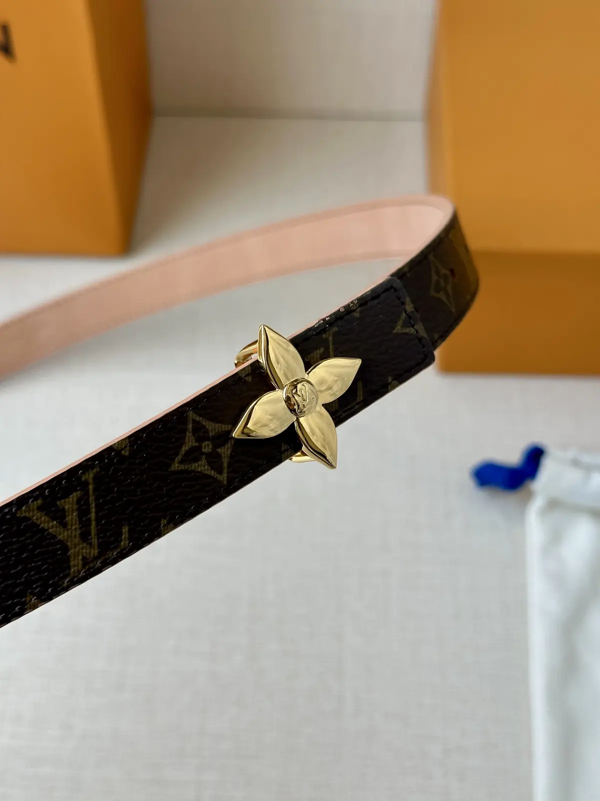 LV Style Gold Leather Women's Belt Lookbook Reference image 2
