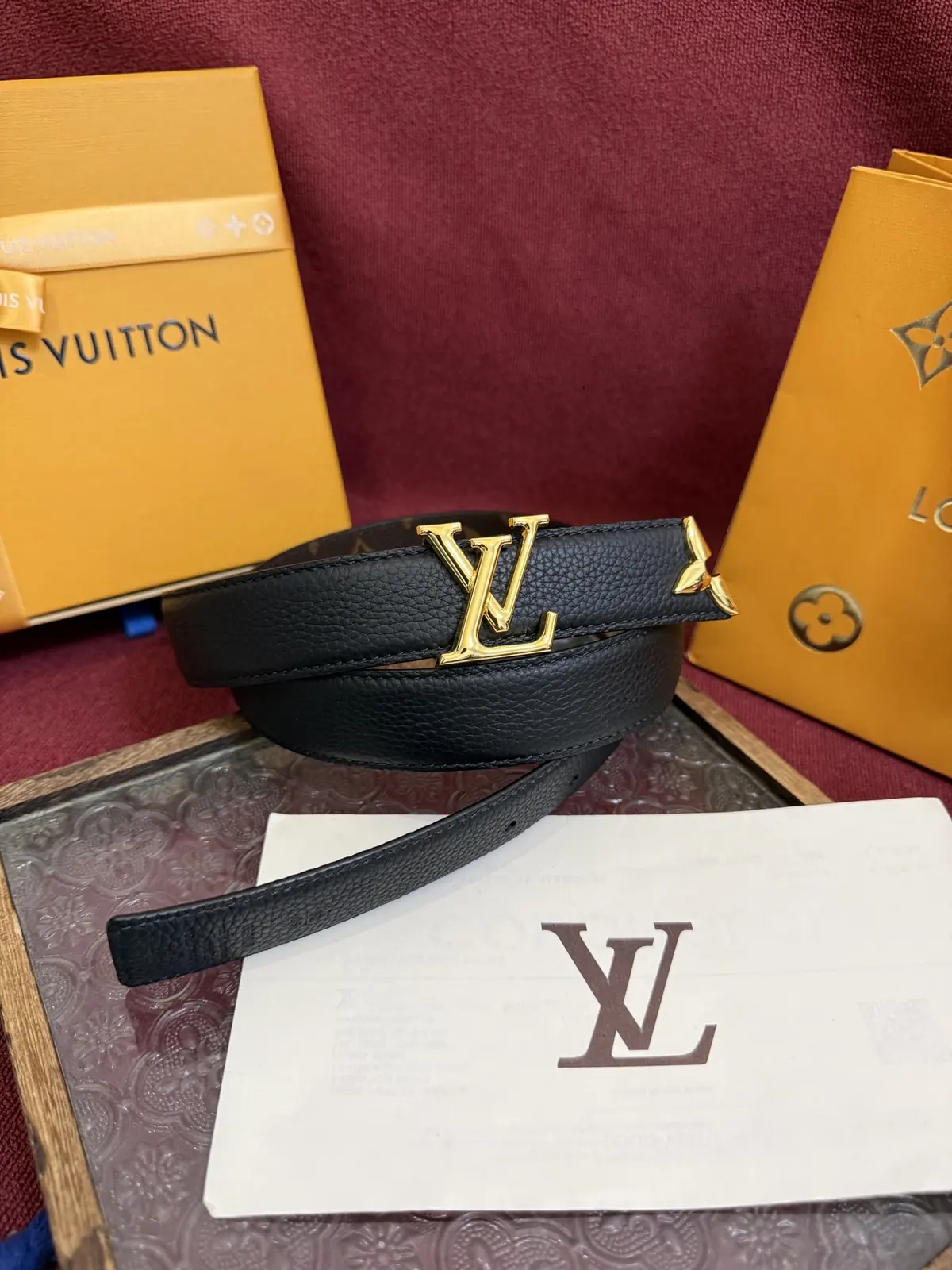 LV Style Gold Leather Women's Belt Lookbook Reference image 1