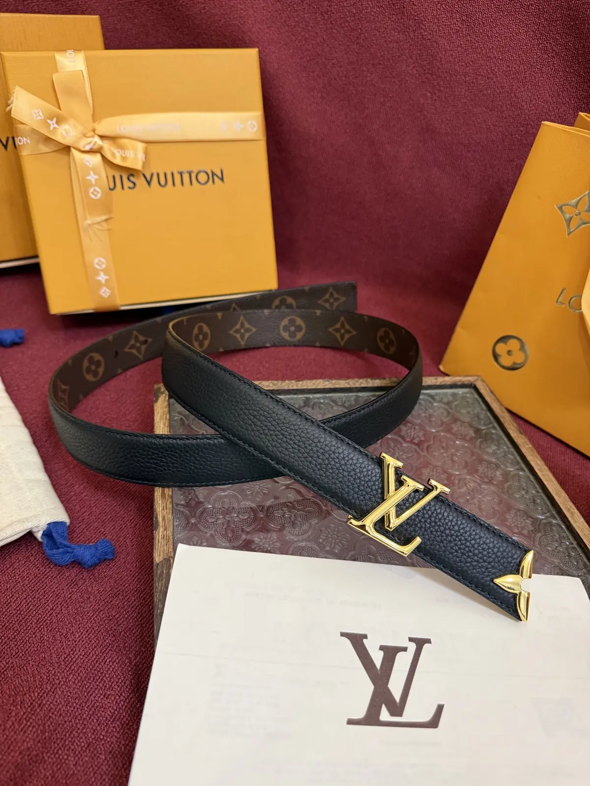 LV Style Gold Leather Women's Belt Lookbook Reference image 2