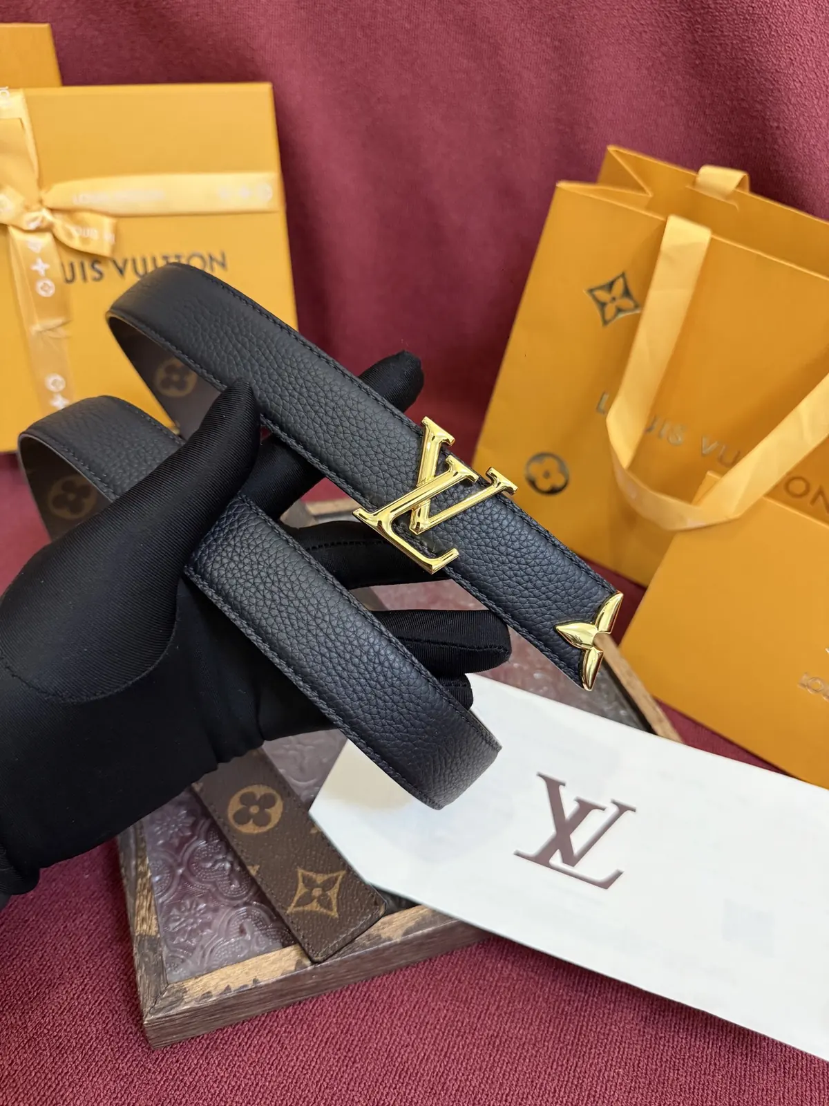 LV Style Gold Leather Women's Belt Lookbook Reference image 3