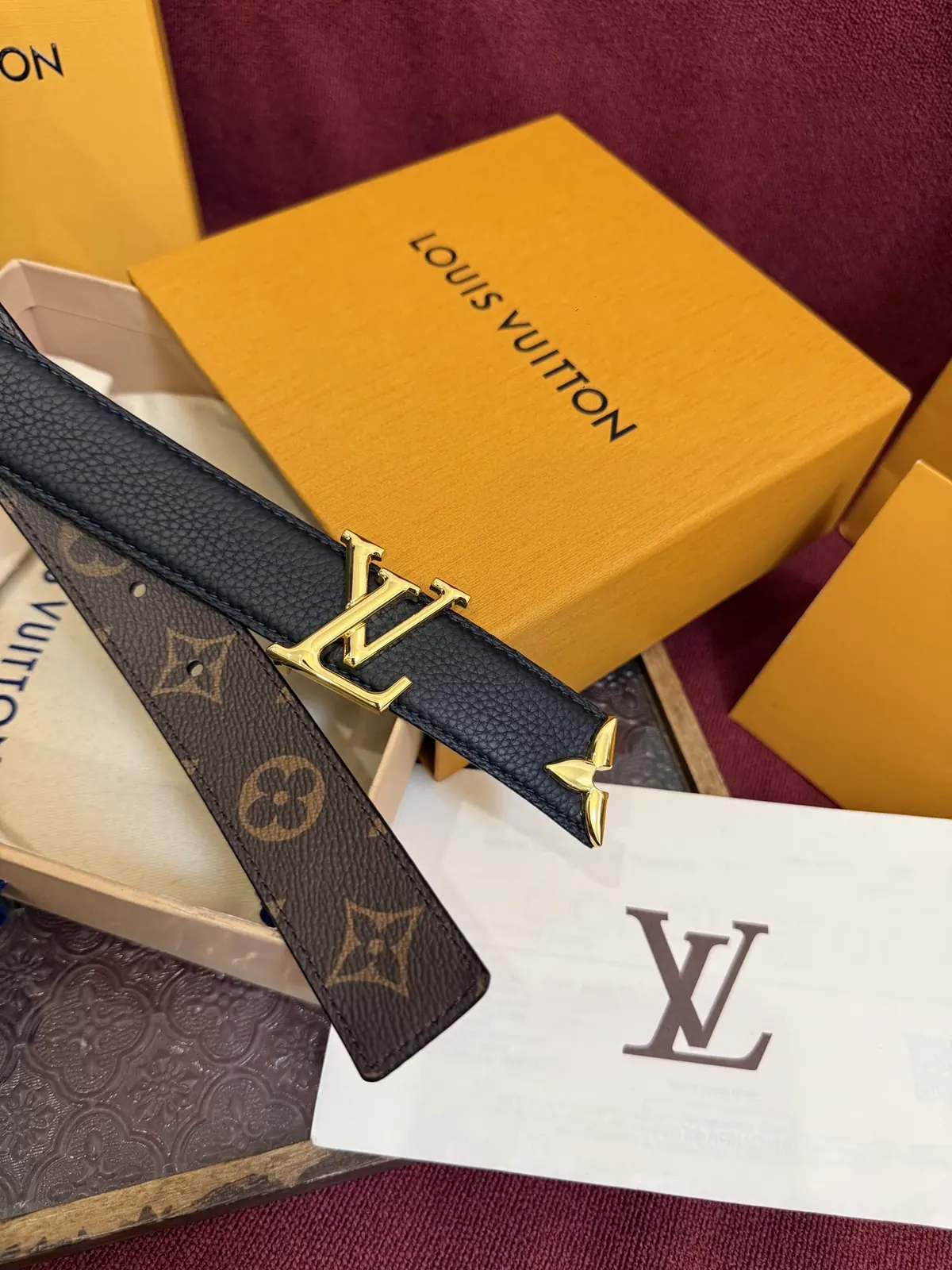 LV Style Gold Leather Women's Belt Lookbook Reference image 4