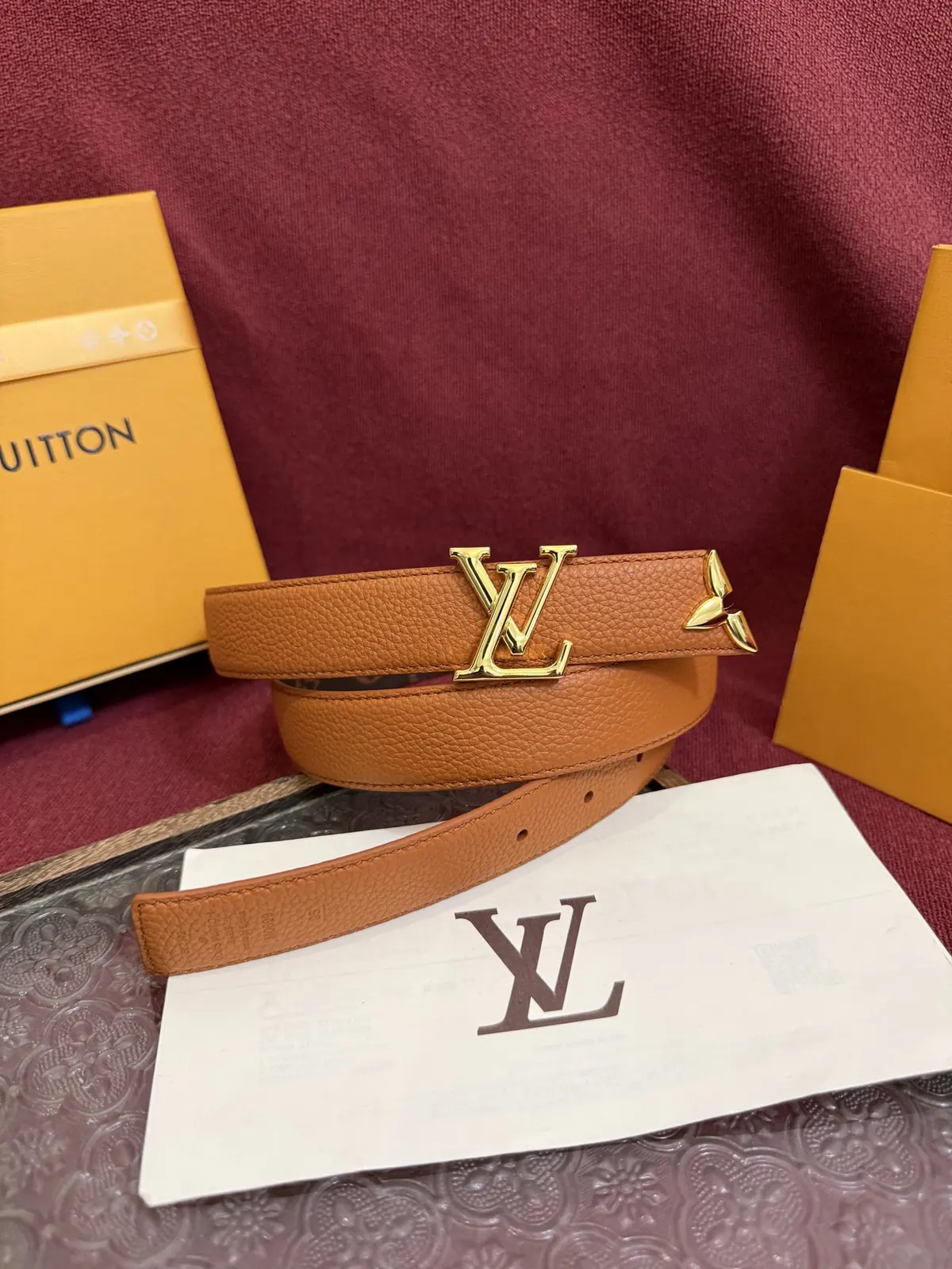 LV Style Gold Leather Women's Belt Lookbook Reference image 1