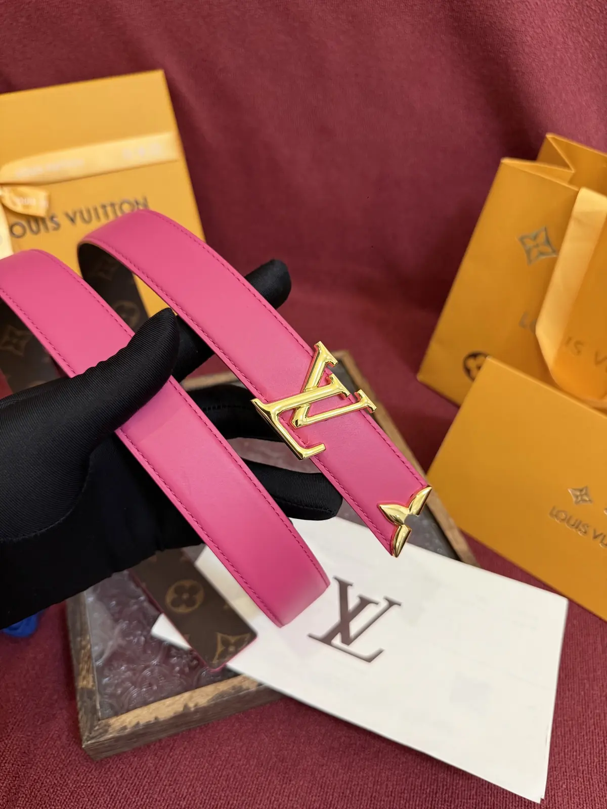 LV Style Gold Leather Women's Belt Lookbook Reference image 3