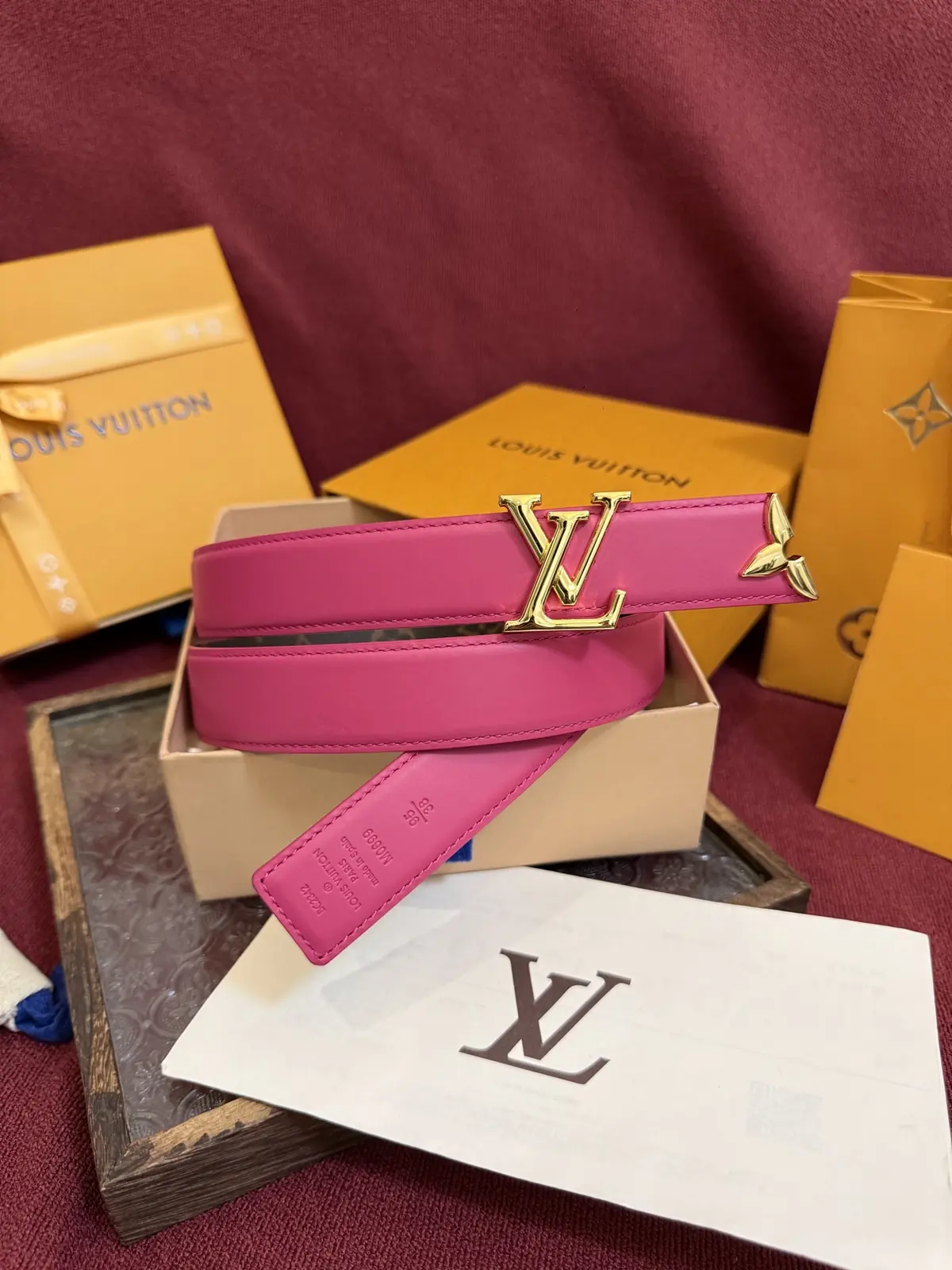 LV Style Gold Leather Women's Belt Lookbook Reference image 6