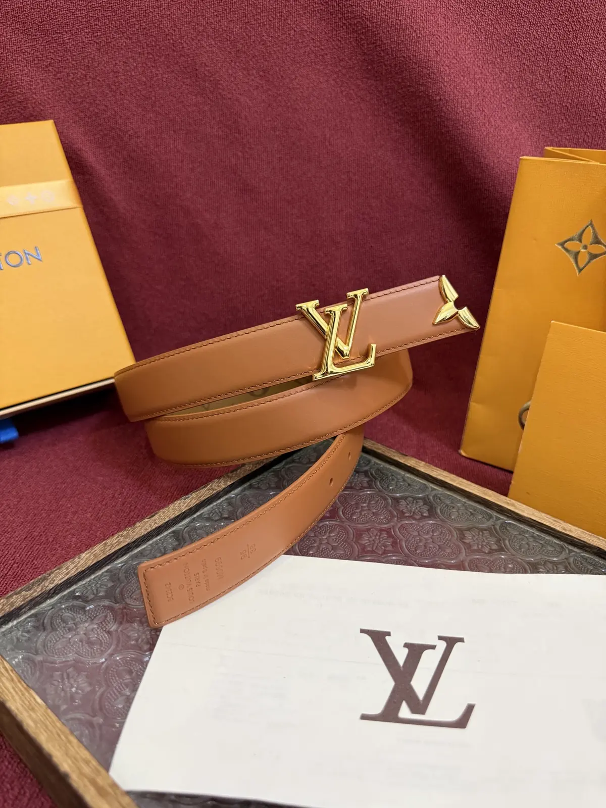 LV Style Gold Leather Women's Belt Lookbook Reference image 1