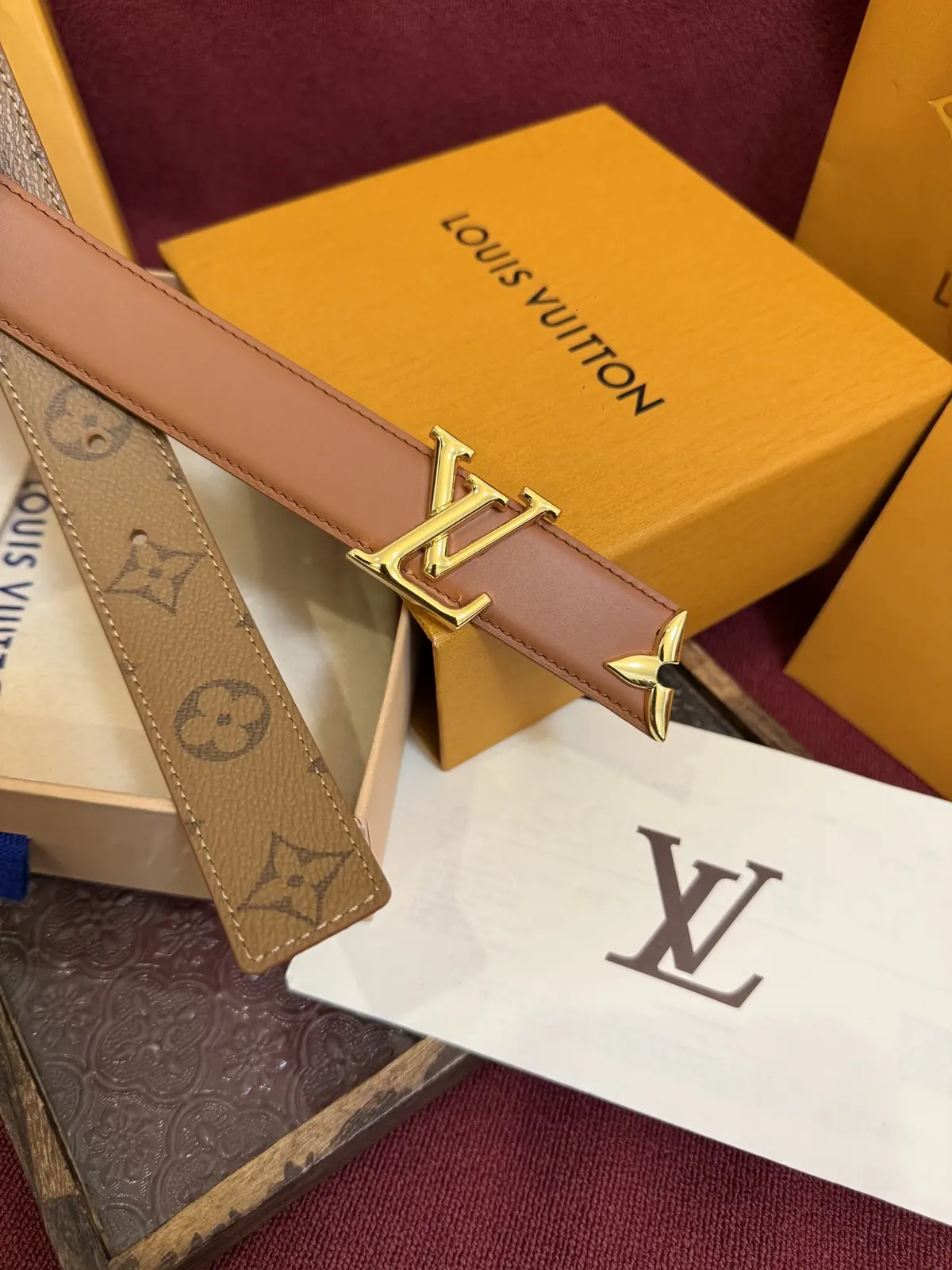 LV Style Gold Leather Women's Belt Lookbook Reference image 4
