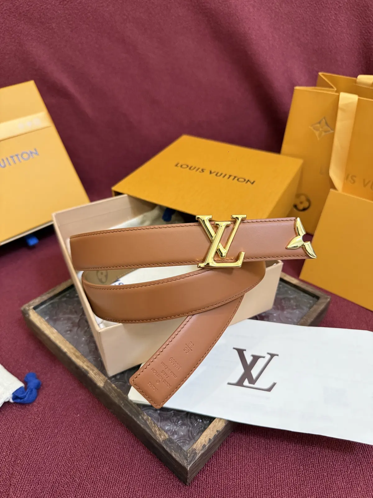 LV Style Gold Leather Women's Belt Lookbook Reference image 6