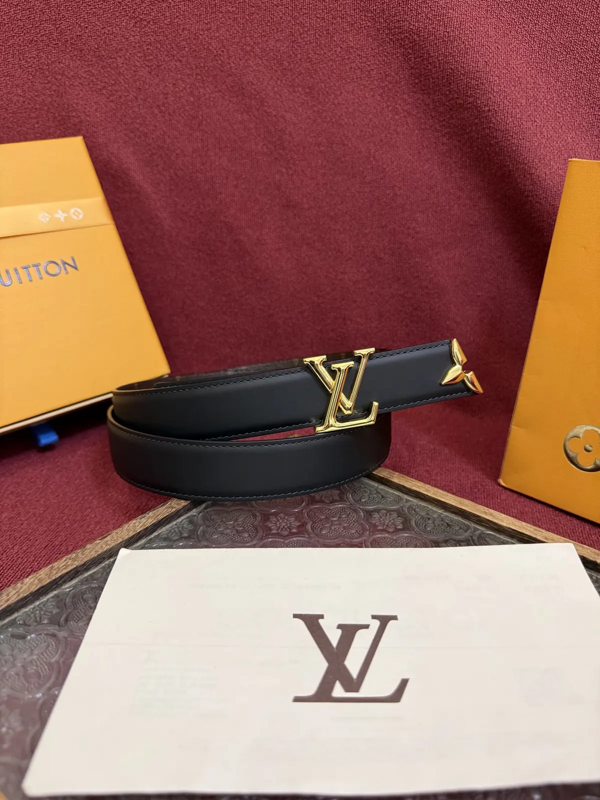 LV Style Gold Leather Women's Belt Lookbook Reference image 1
