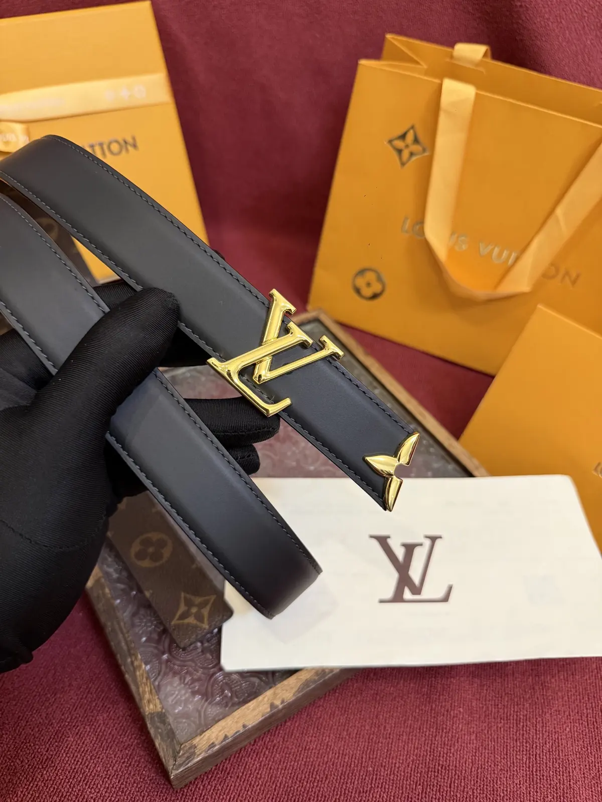 LV Style Gold Leather Women's Belt Lookbook Reference image 3