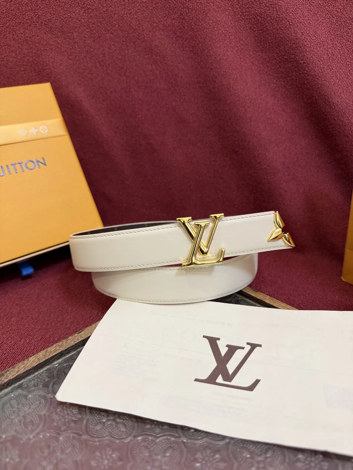 LV Style Gold Leather Women's Belt Lookbook Reference image 1