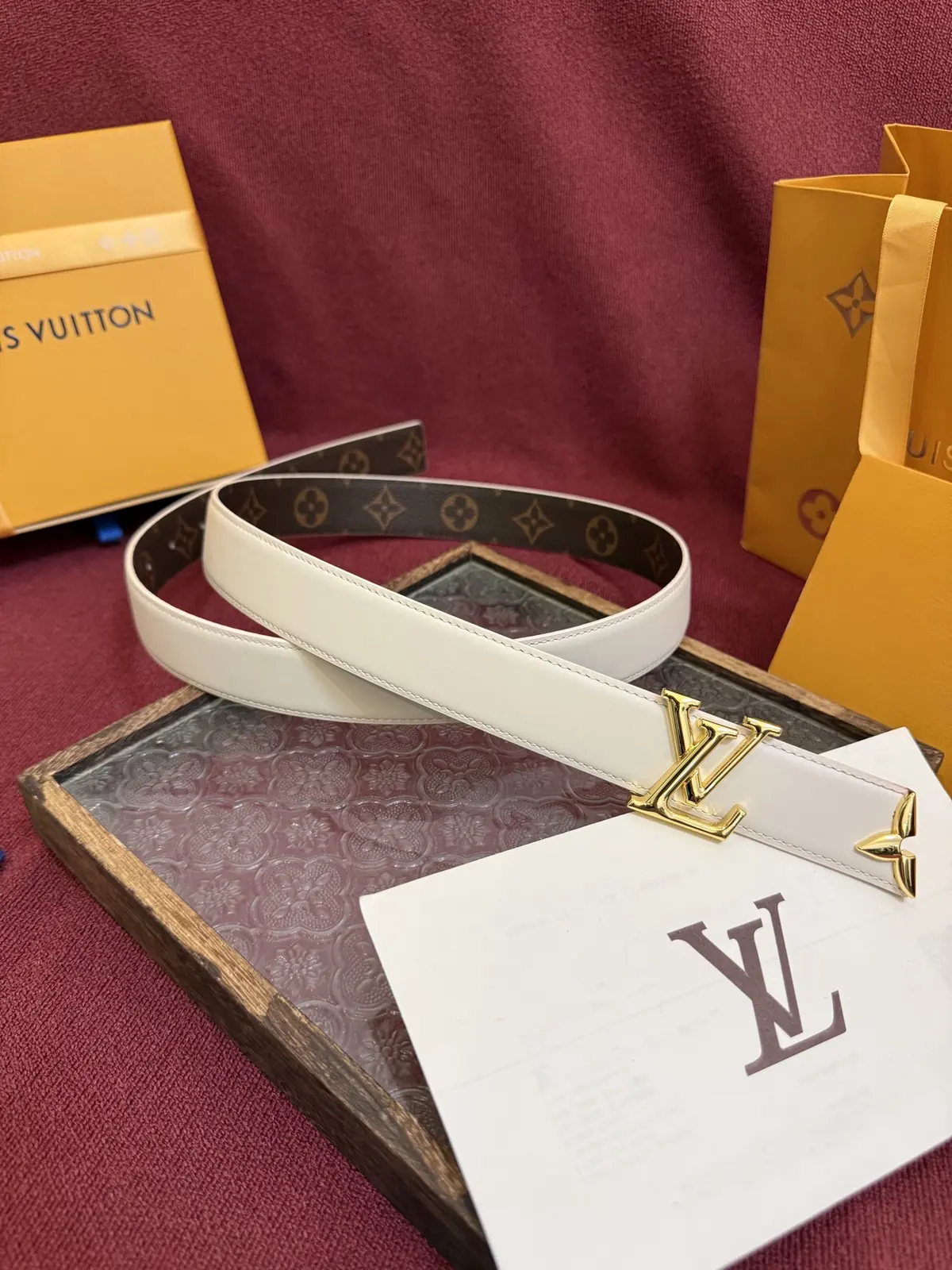 LV Style Gold Leather Women's Belt Lookbook Reference image 2