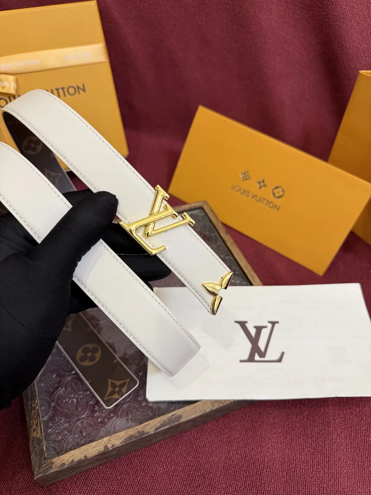 LV Style Gold Leather Women's Belt Lookbook Reference image 3