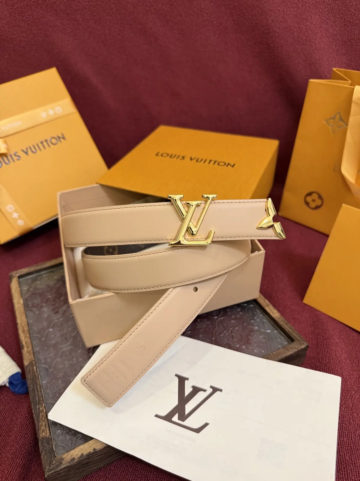 LV Style Gold Leather Women's Belt Lookbook Reference image 6