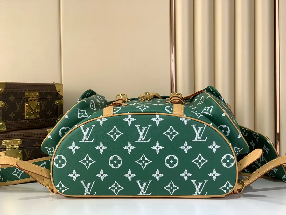LV Style Green Leather Backpack Lookbook Reference image 4