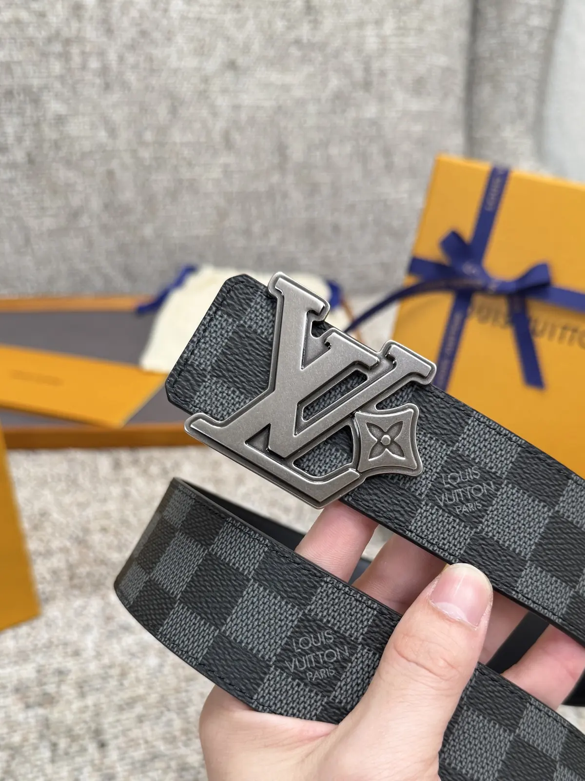 LV Style Leather Men's Belts Lookbook Reference image 3