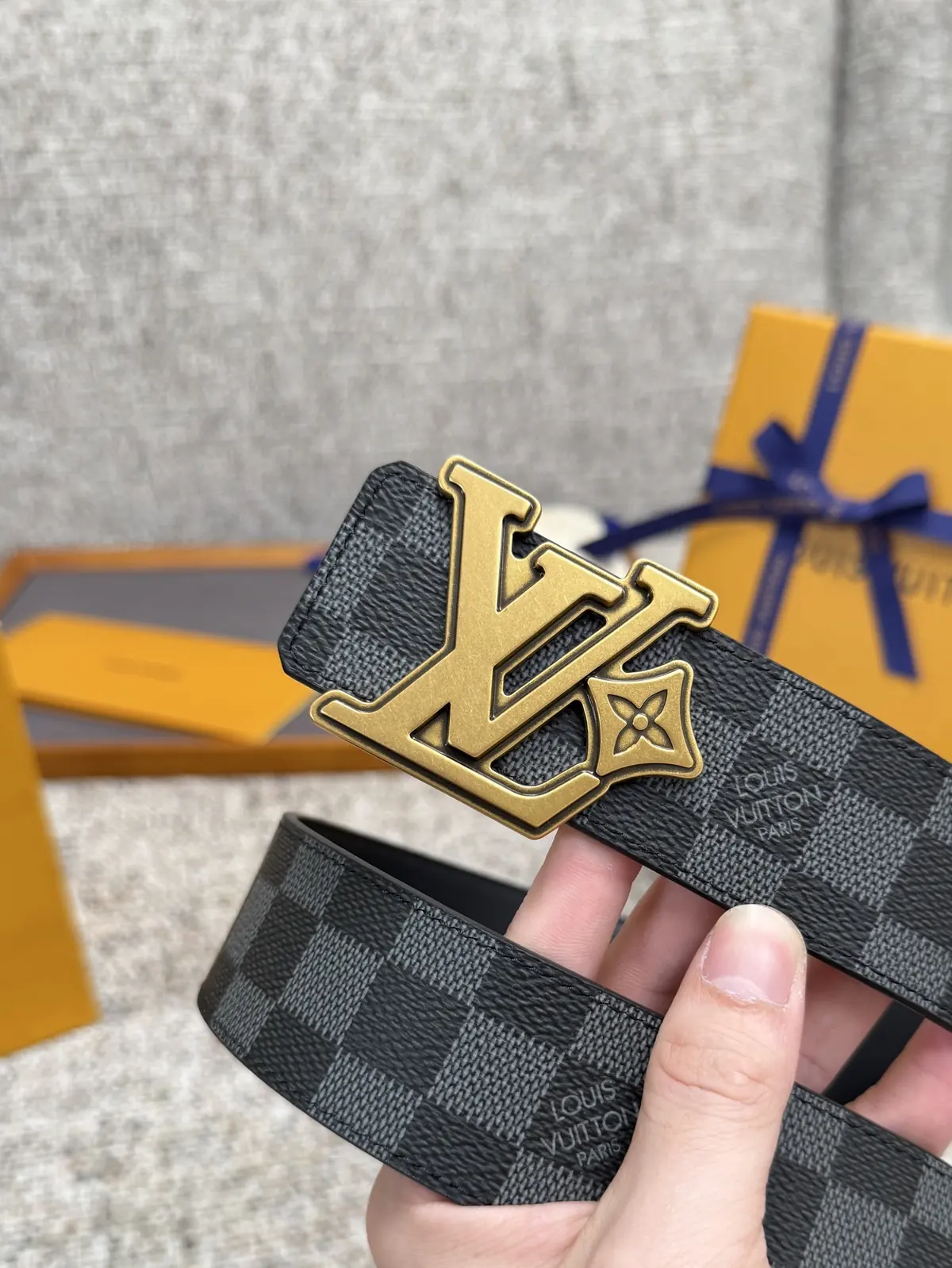 LV Style Leather Men's Belts Lookbook Reference image 3