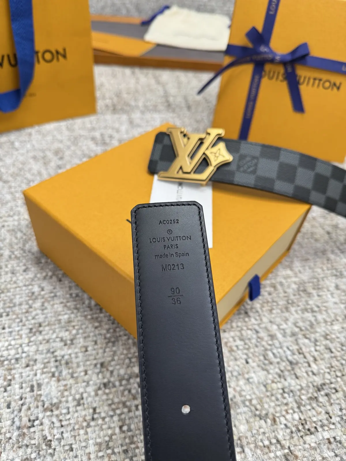 LV Style Leather Men's Belts Lookbook Reference image 6