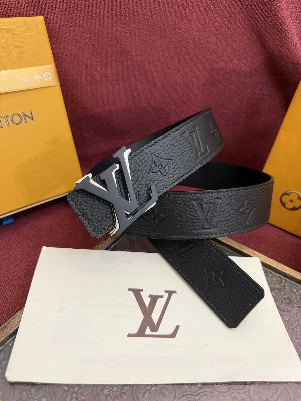 LV Style Leather Men's Belt Lookbook Reference image 2