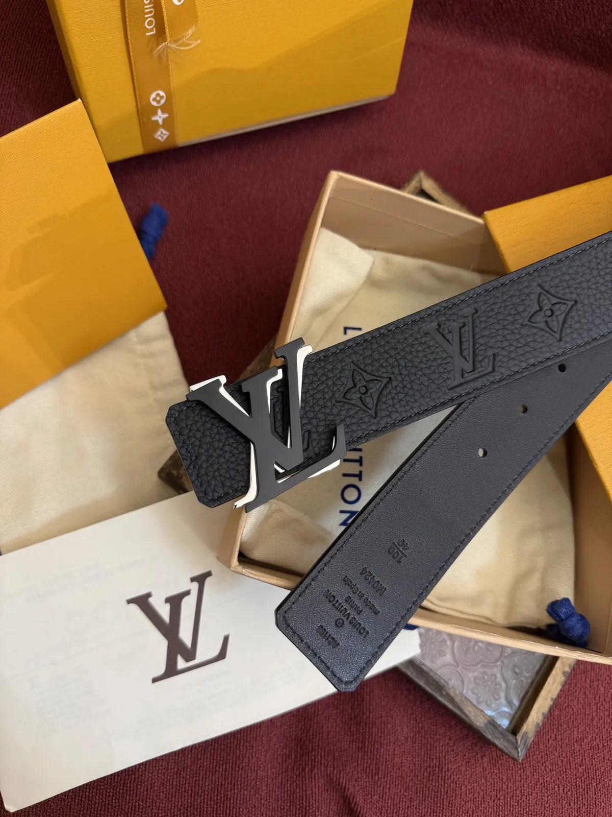 LV Style Leather Men's Belt Lookbook Reference image 3