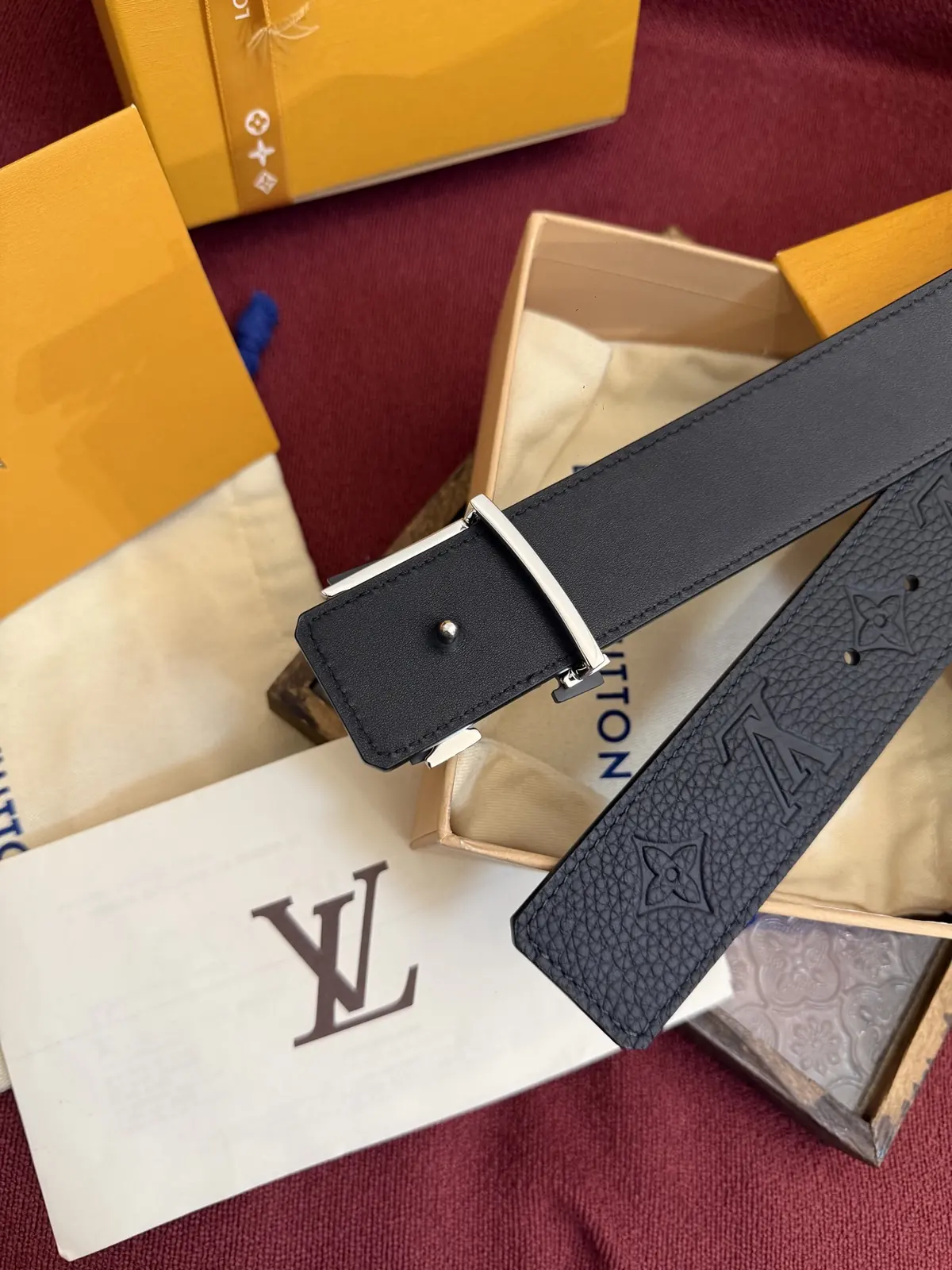 LV Style Leather Men's Belt Lookbook Reference image 4