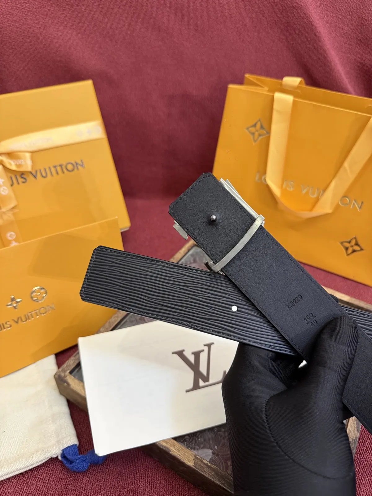 LV Style Leather Men's Belt Lookbook Reference image 4