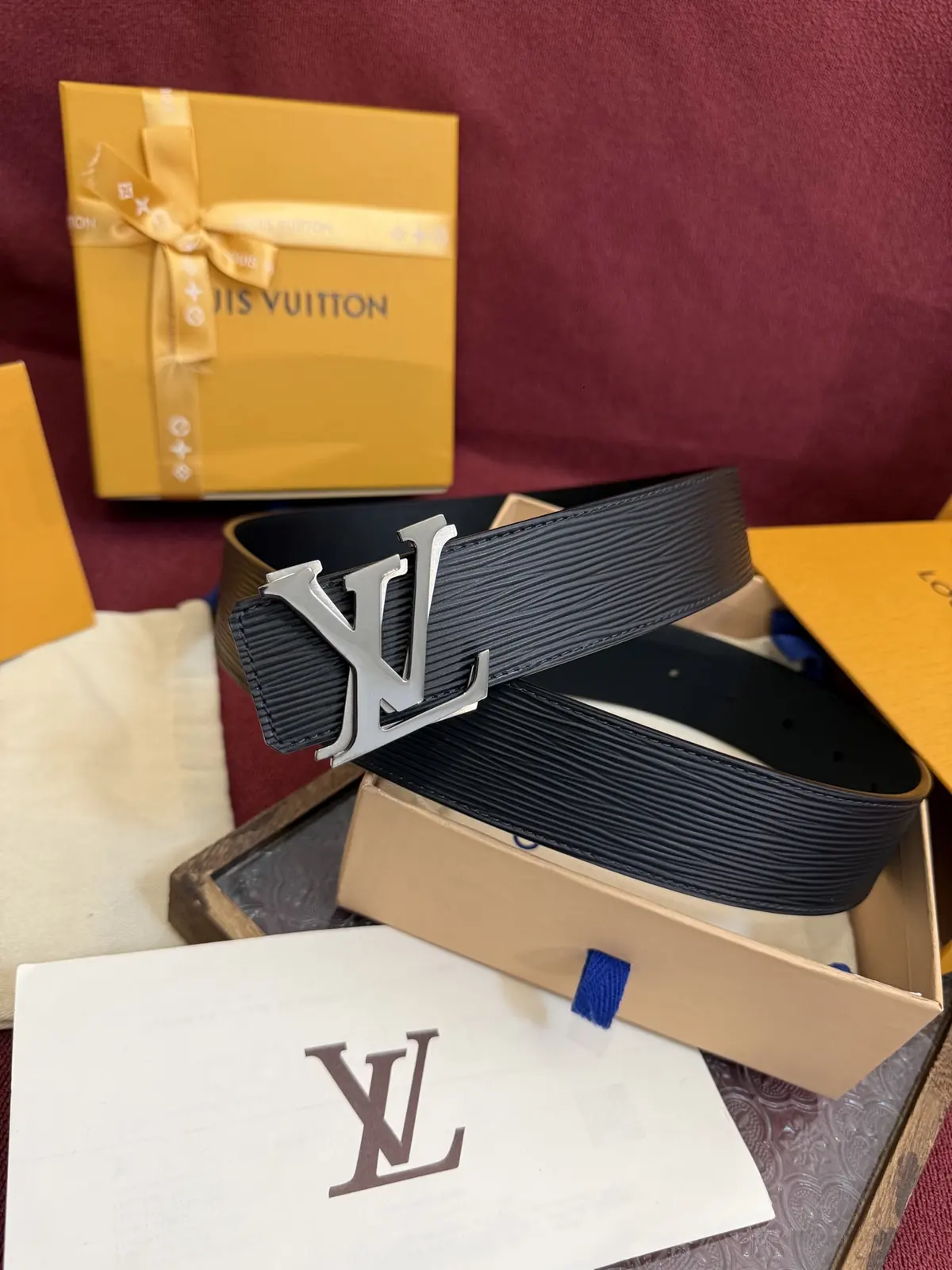 LV Style Leather Men's Belt Lookbook Reference image 5