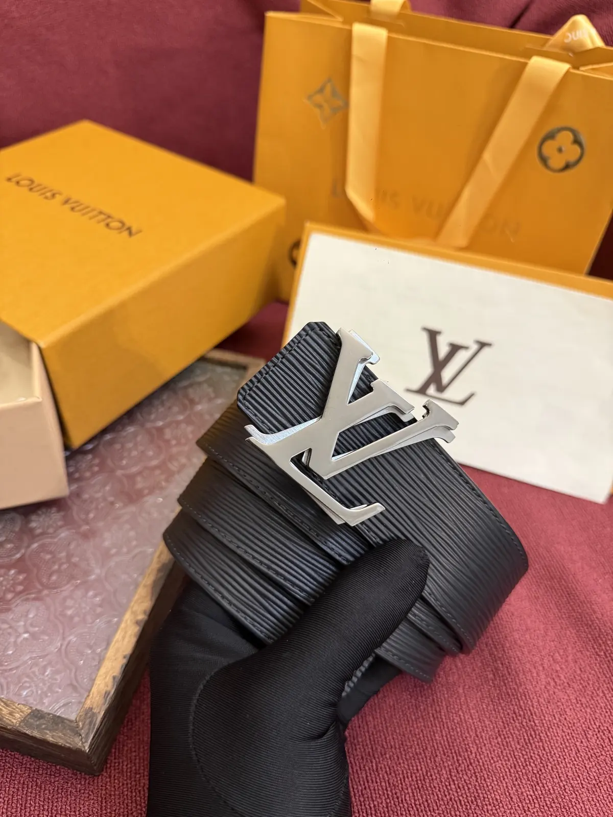 LV Style Leather Men's Belt Lookbook Reference image 6