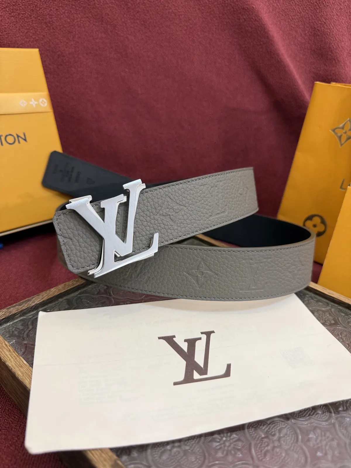 LV Style Leather Men's Belt Lookbook Reference image 2