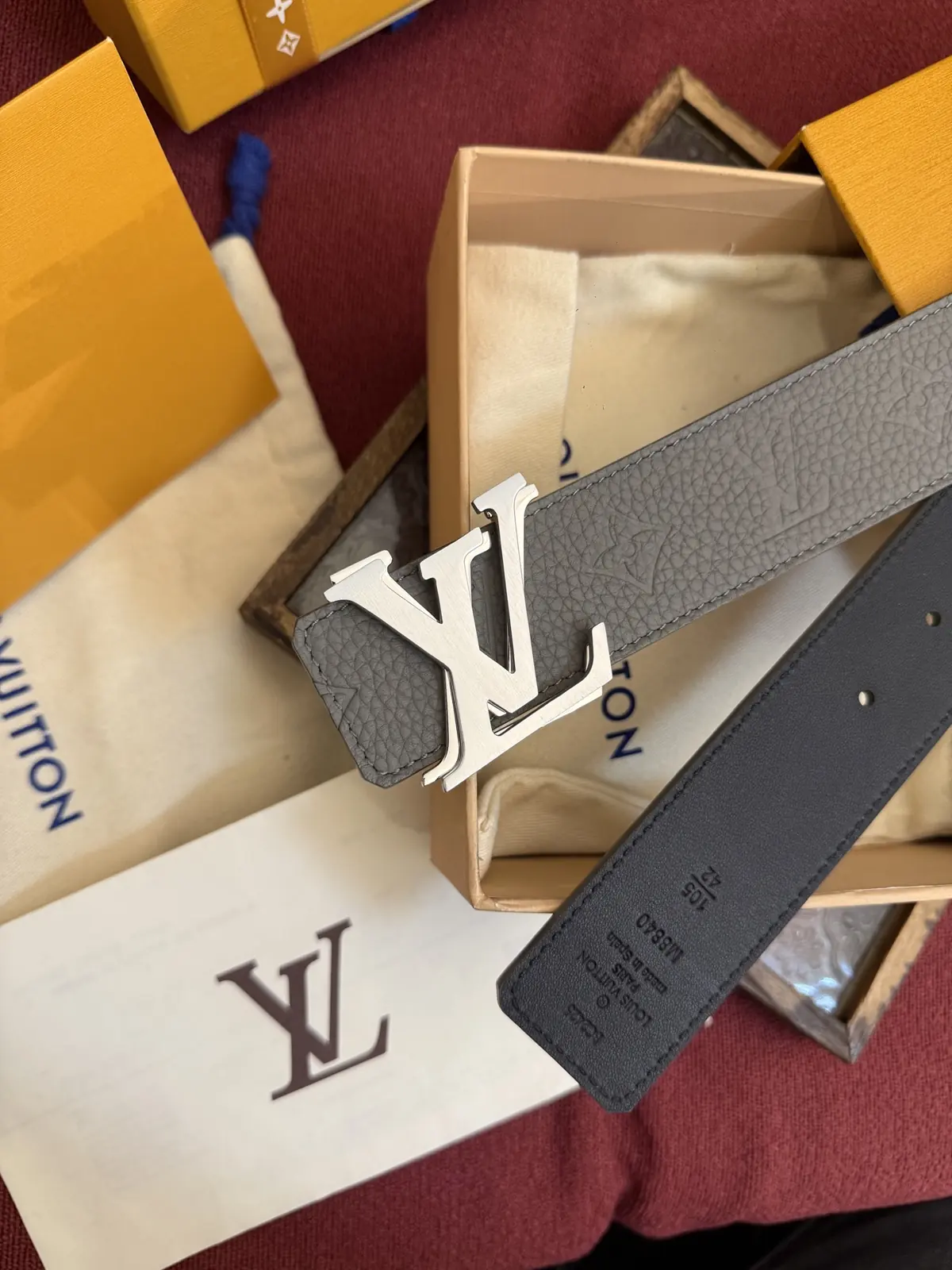 LV Style Leather Men's Belt Lookbook Reference image 3