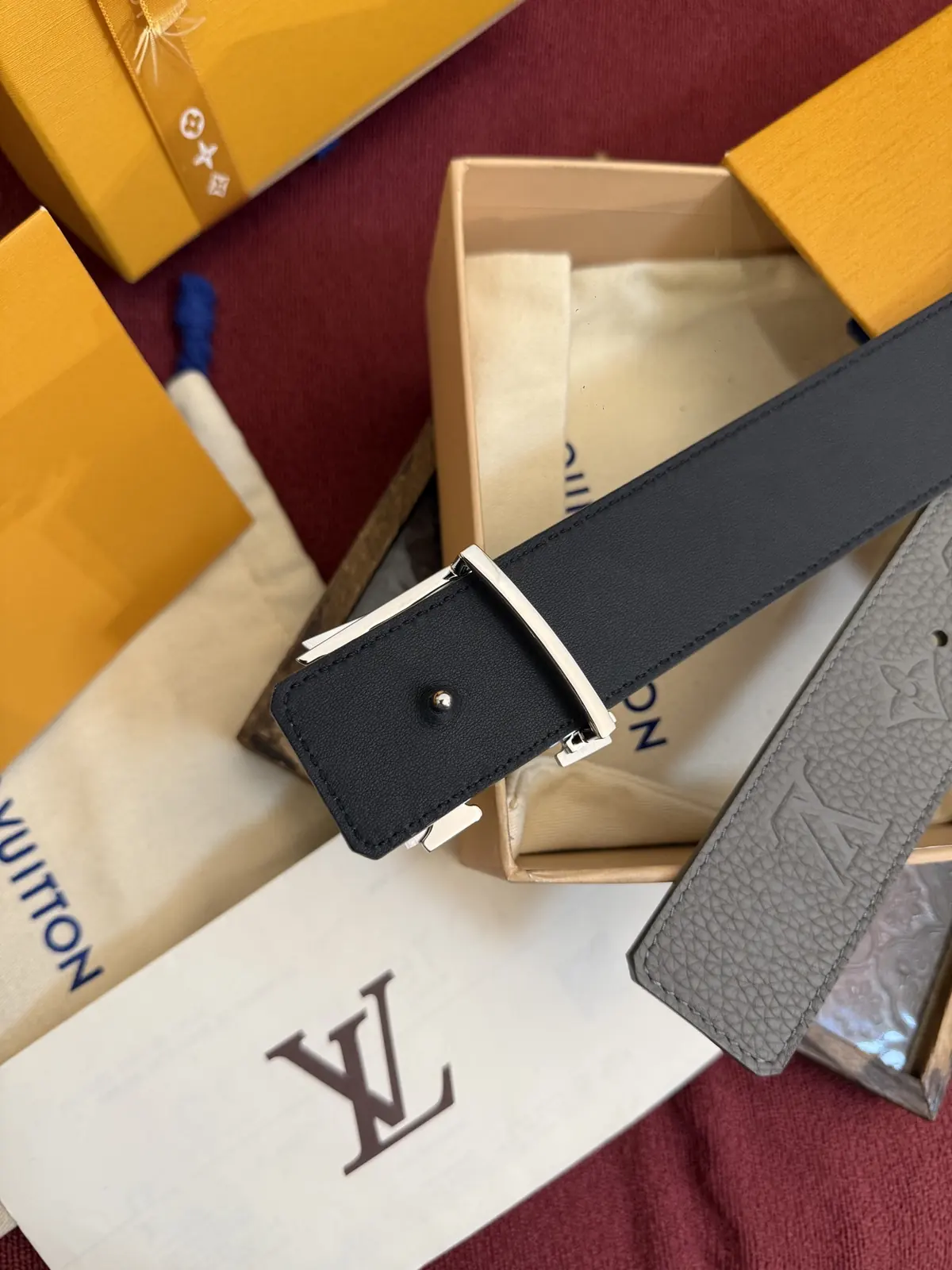 LV Style Leather Men's Belt Lookbook Reference image 4