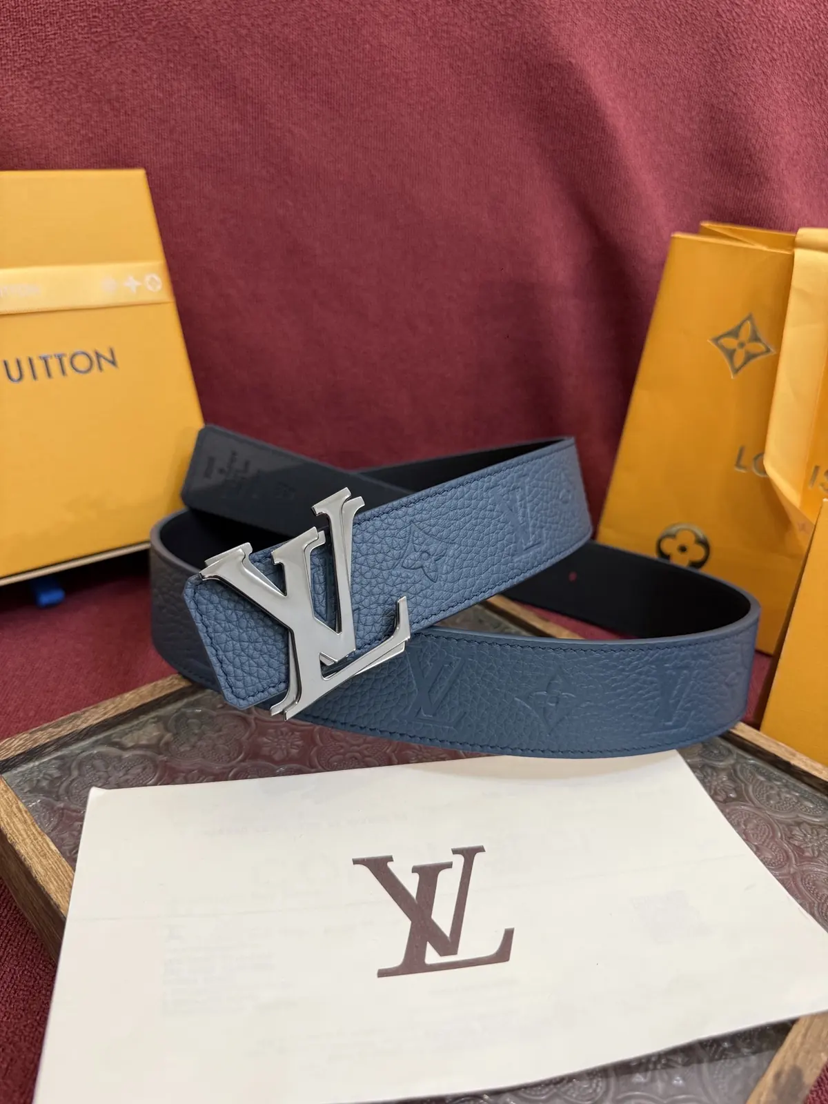 LV Style Leather Men's Belt Lookbook Reference image 2