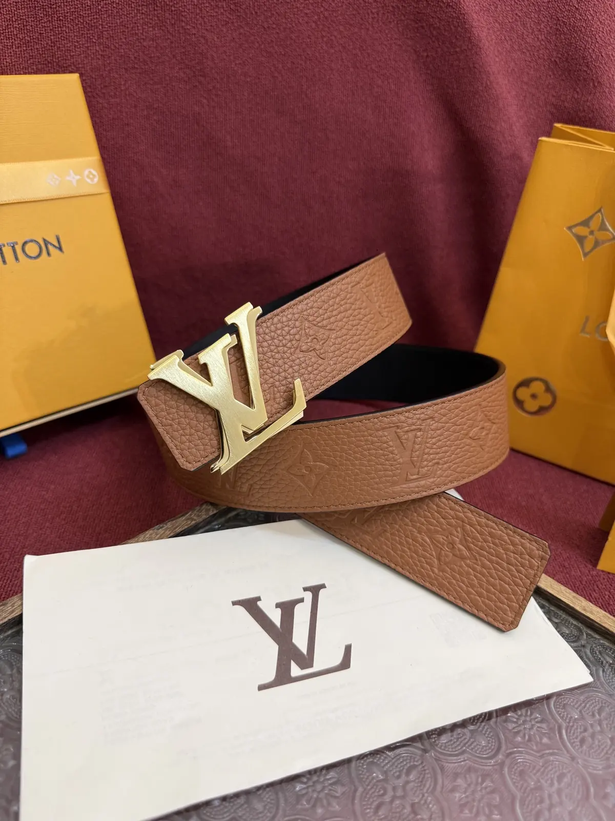 LV Style Leather Men's Belt Lookbook Reference image 1
