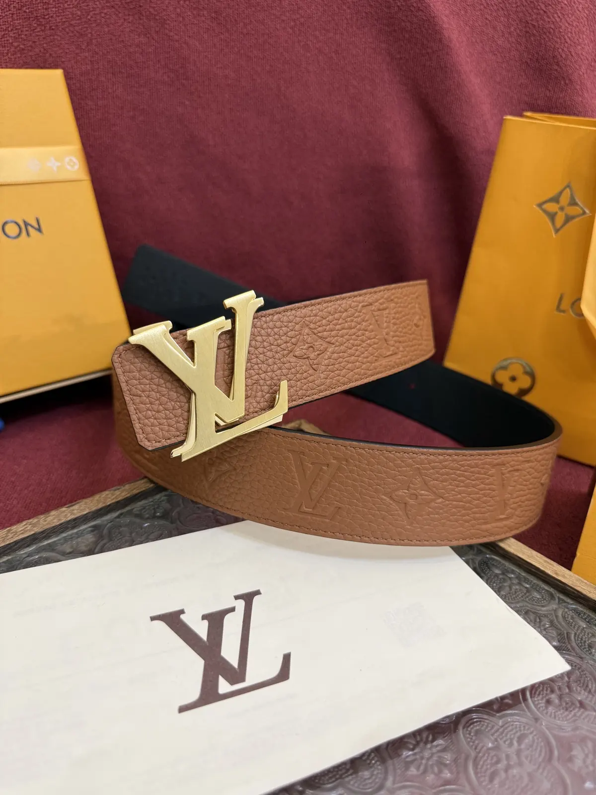 LV Style Leather Men's Belt Lookbook Reference image 2