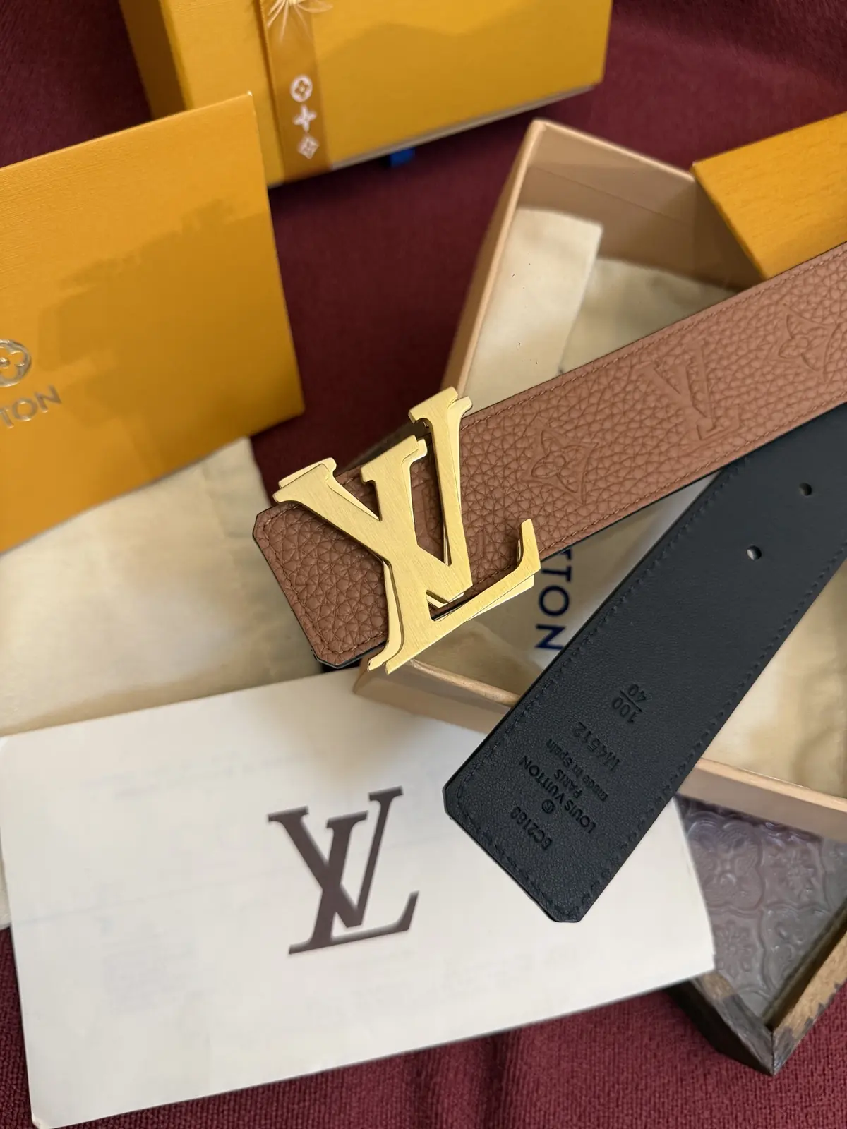 LV Style Leather Men's Belt Lookbook Reference image 3