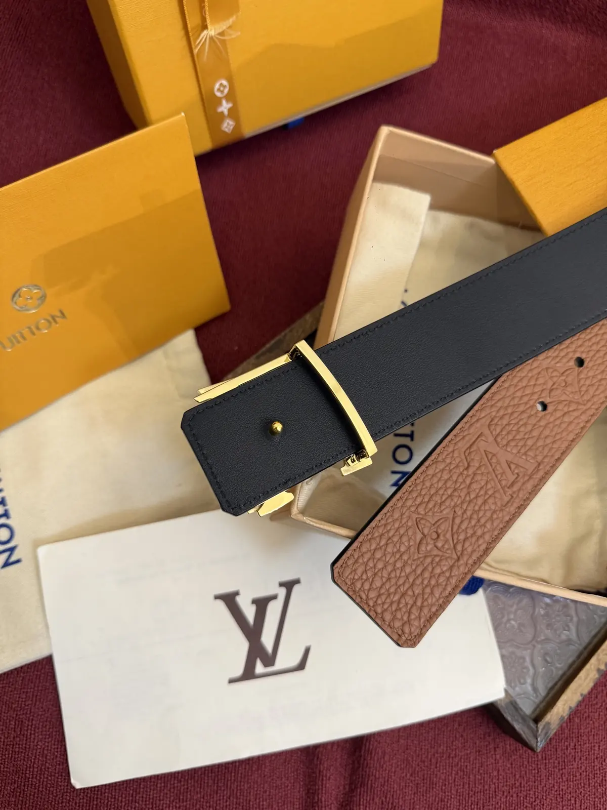 LV Style Leather Men's Belt Lookbook Reference image 4