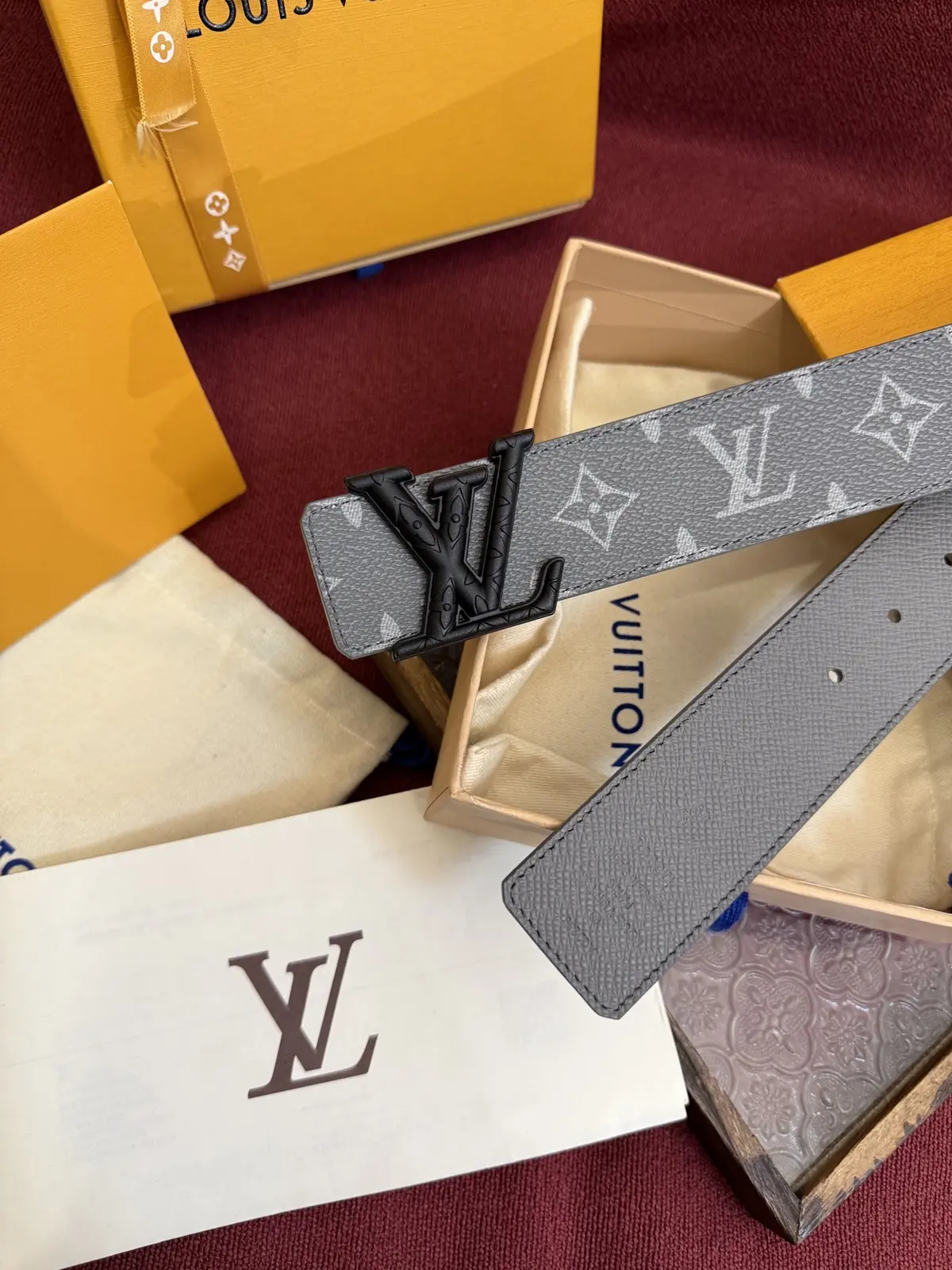 LV Style Leather Men's Belt Lookbook Reference image 3