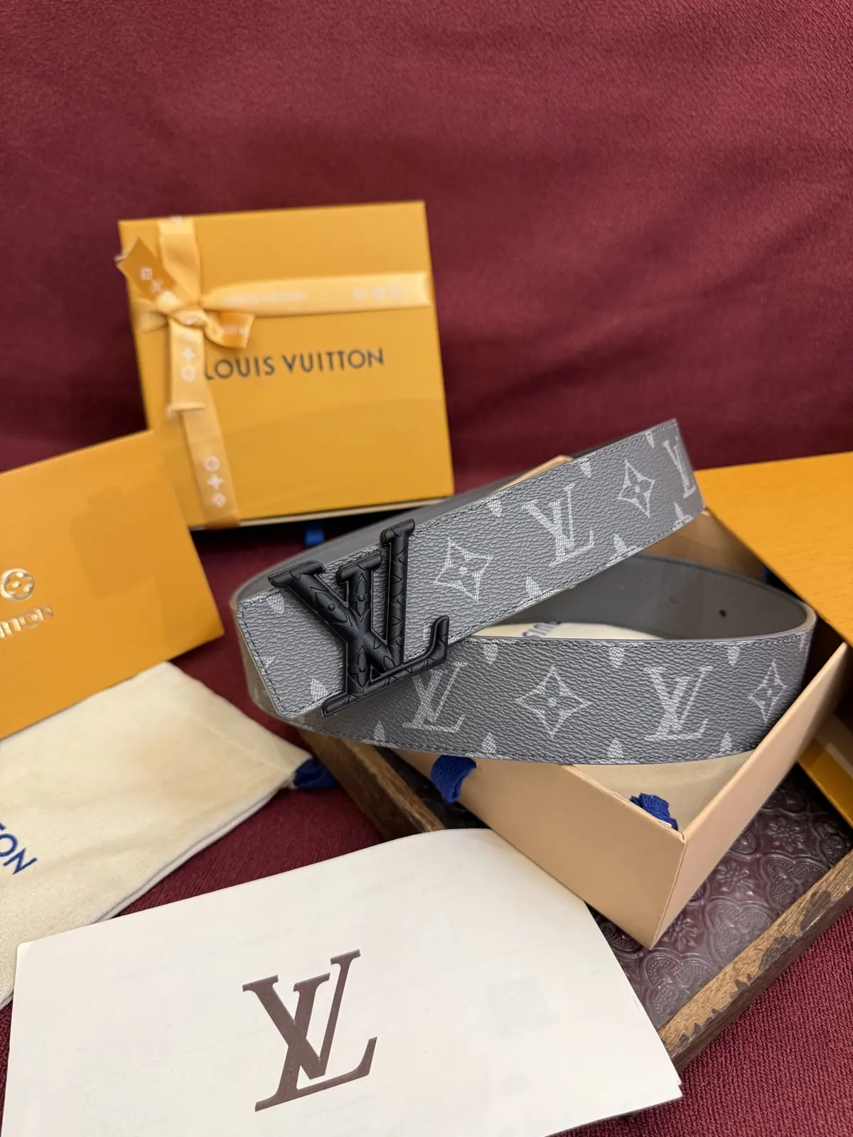 LV Style Leather Men's Belt Lookbook Reference image 4