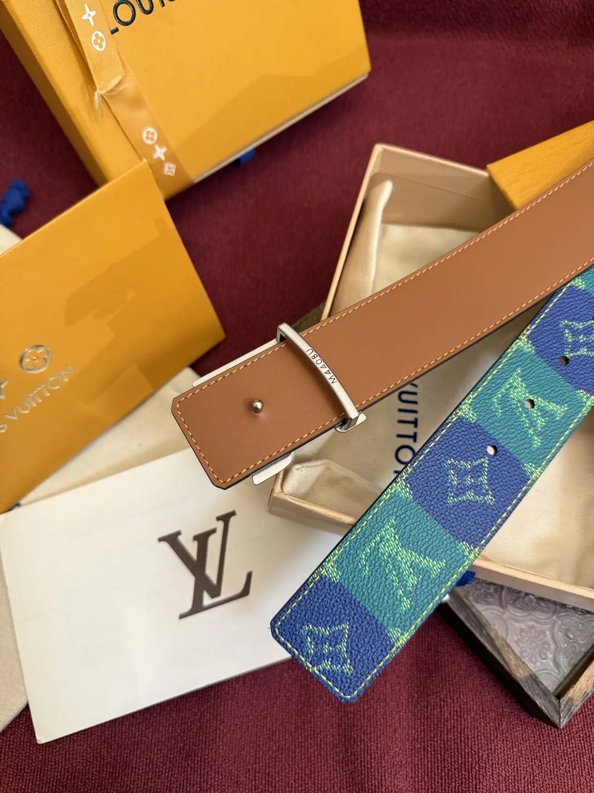 LV Style Leather Men's Belt Lookbook Reference image 4