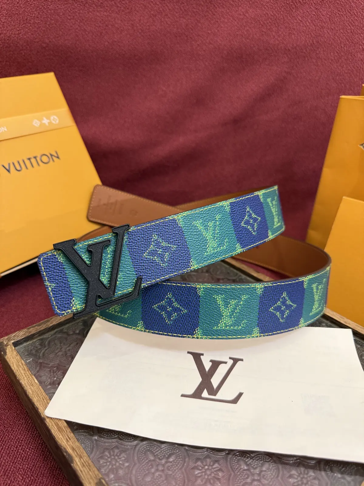 LV Style Leather Men's Belt Lookbook Reference image 2