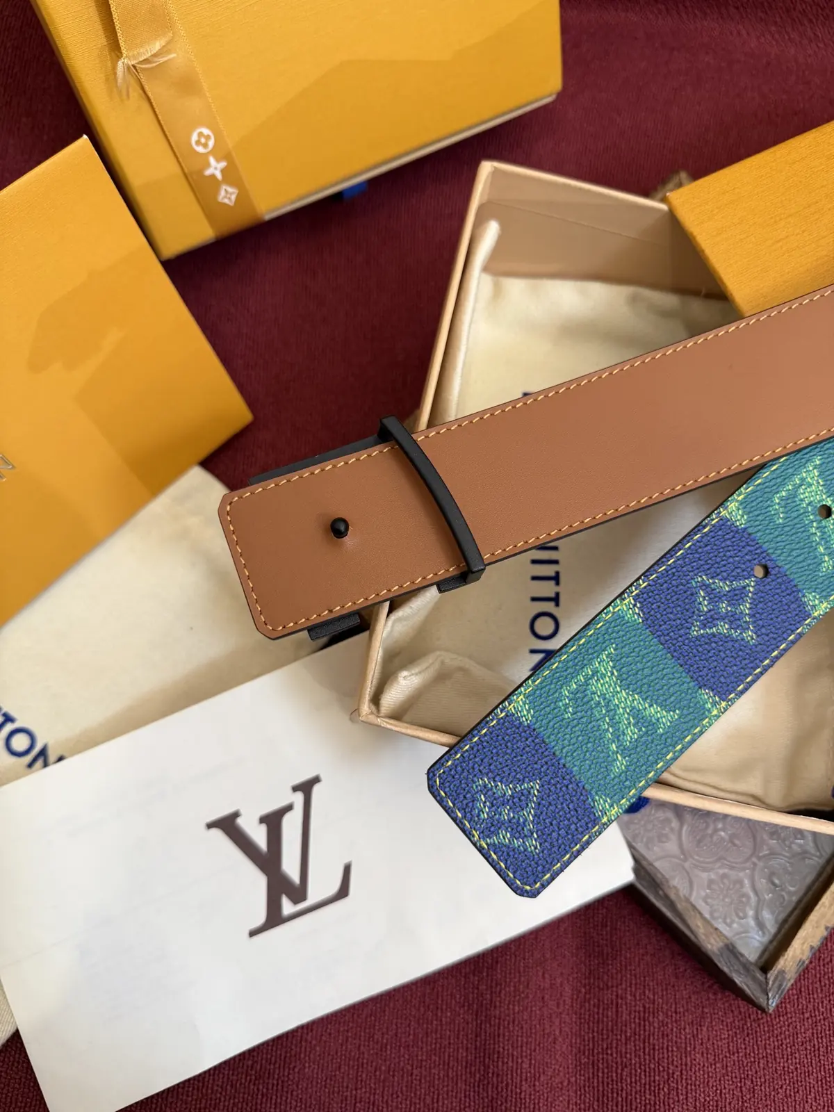 LV Style Leather Men's Belt Lookbook Reference image 4