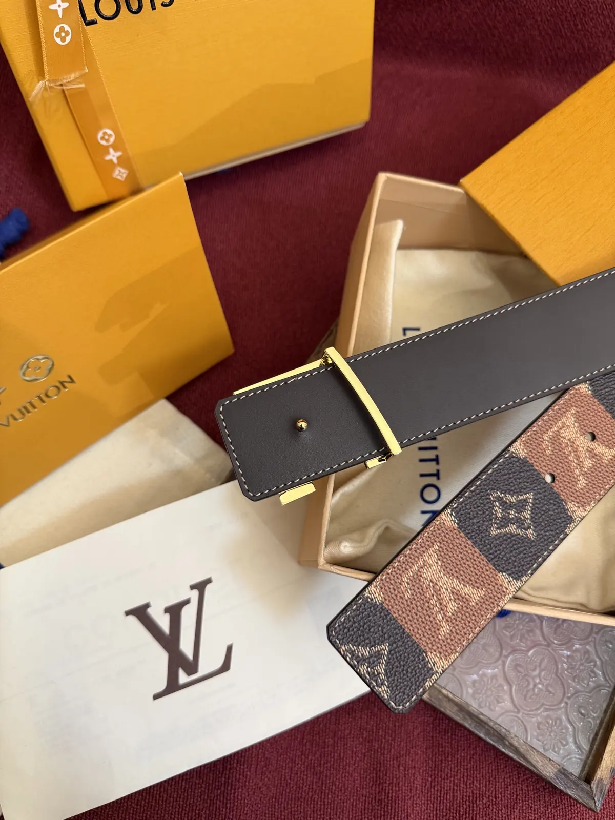 LV Style Leather Men's Belt Lookbook Reference image 4